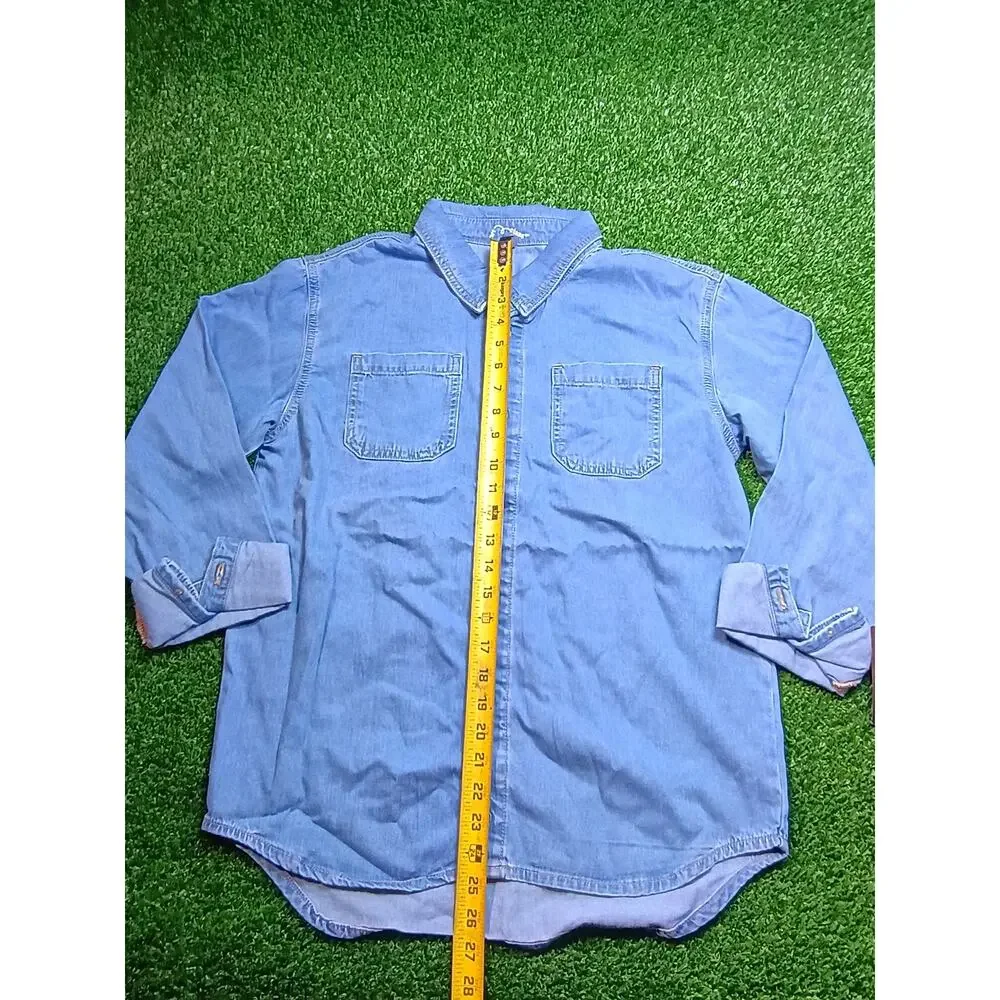 Art Class Kids' Light Blue Denim Button-Up Shirt NWT XXL